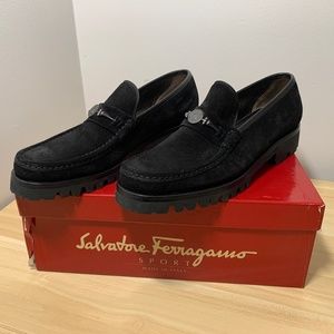 Salvatore Ferragamo Sport Cleopatra Nero Black Suede Calf
